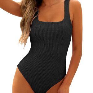 Black Square Neck One Piece Swimsuit | Size M | NWT